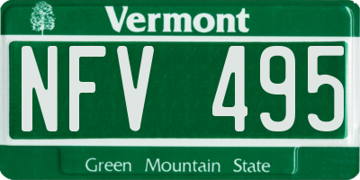 VT license plate NFV495