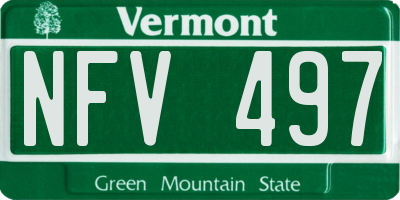VT license plate NFV497