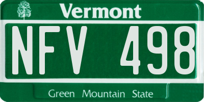 VT license plate NFV498