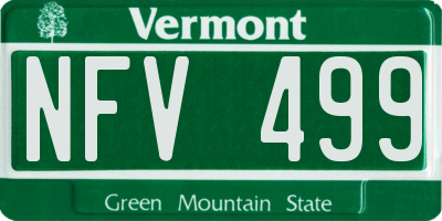 VT license plate NFV499