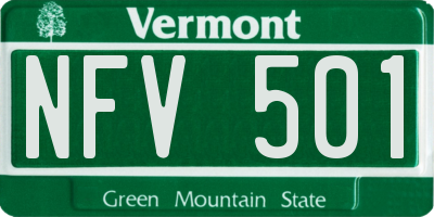 VT license plate NFV501