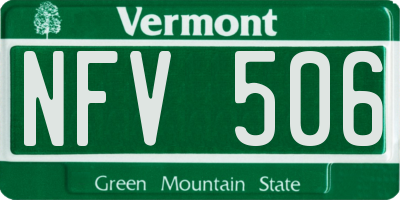 VT license plate NFV506