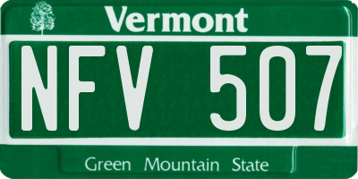 VT license plate NFV507