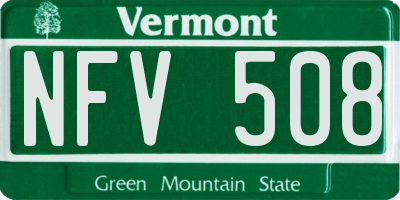 VT license plate NFV508