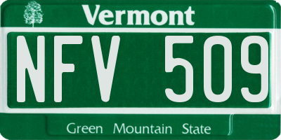 VT license plate NFV509