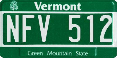 VT license plate NFV512