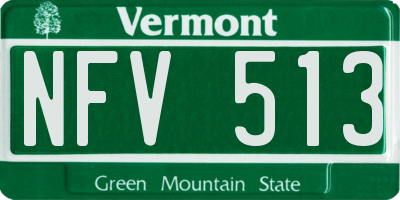 VT license plate NFV513