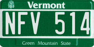 VT license plate NFV514