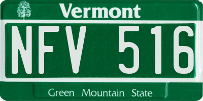 VT license plate NFV516