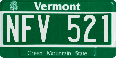 VT license plate NFV521