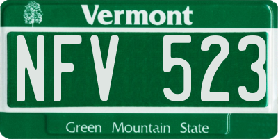 VT license plate NFV523