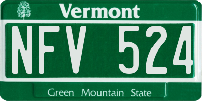 VT license plate NFV524