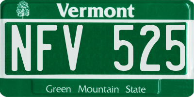 VT license plate NFV525