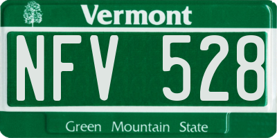 VT license plate NFV528