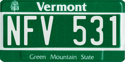 VT license plate NFV531