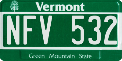 VT license plate NFV532