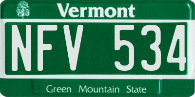 VT license plate NFV534