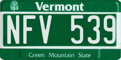 VT license plate NFV539