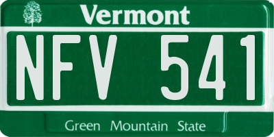 VT license plate NFV541