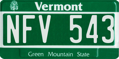 VT license plate NFV543