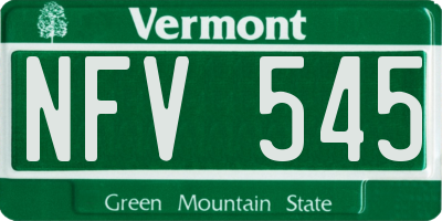 VT license plate NFV545