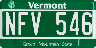 VT license plate NFV546