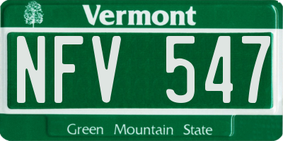 VT license plate NFV547