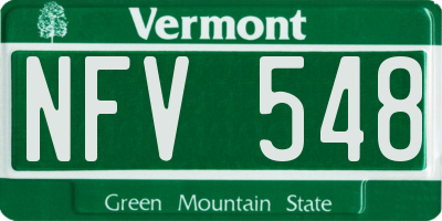 VT license plate NFV548