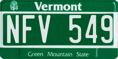 VT license plate NFV549