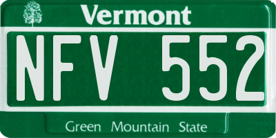 VT license plate NFV552