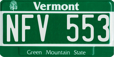 VT license plate NFV553