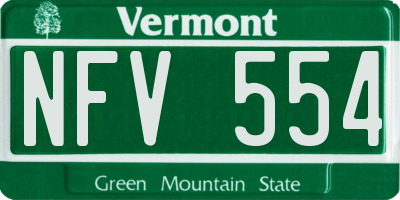 VT license plate NFV554