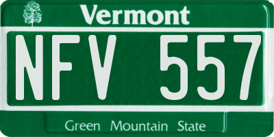 VT license plate NFV557