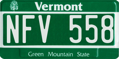 VT license plate NFV558