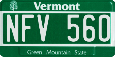 VT license plate NFV560