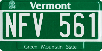 VT license plate NFV561