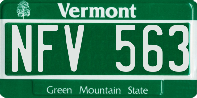 VT license plate NFV563
