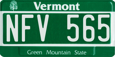 VT license plate NFV565
