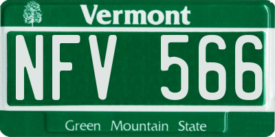 VT license plate NFV566