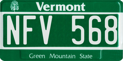 VT license plate NFV568
