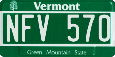 VT license plate NFV570