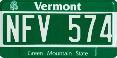 VT license plate NFV574