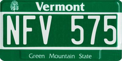 VT license plate NFV575