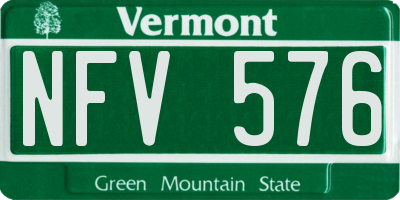VT license plate NFV576