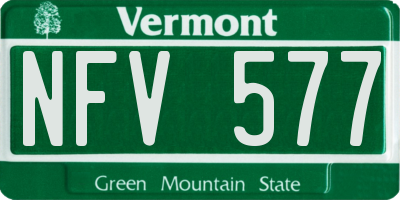 VT license plate NFV577