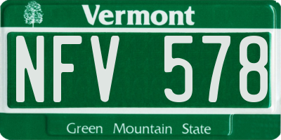 VT license plate NFV578