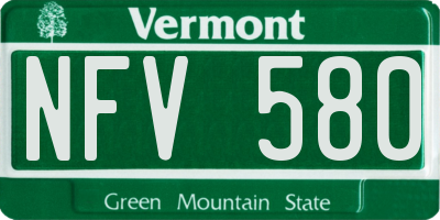 VT license plate NFV580