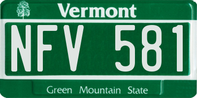 VT license plate NFV581