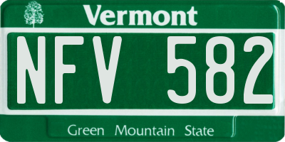VT license plate NFV582
