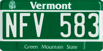 VT license plate NFV583